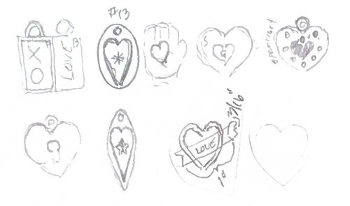 Judy Larson's Hearts and Flowers Charms - , Classic Wire Jewelry, Cutting, Cutting Tool, Cutters, Filing, Finishing, Butane Torch, Soldering, Solder, Design, Start new projects with rough sketches